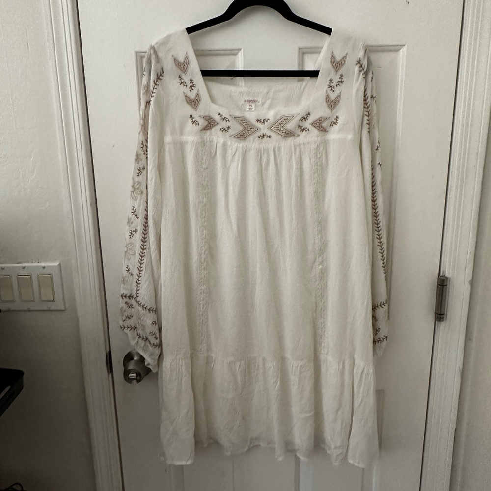 White dress square neck